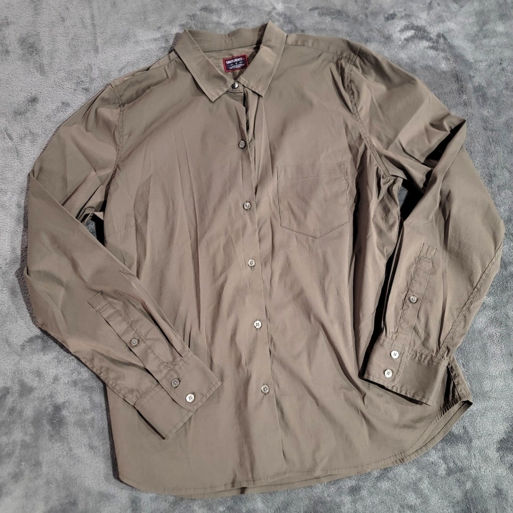 Untuckit Shirt Women 0 XS Green Annabella Olive Long Sleeve Stretch Blouse Top